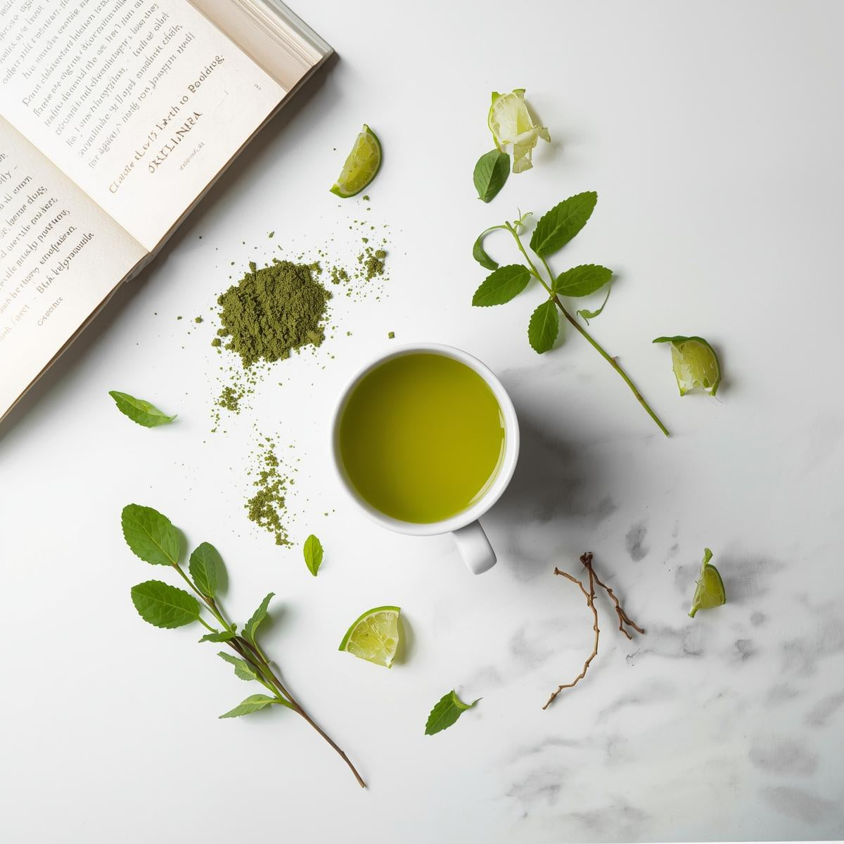 Thé vert au moringa, citron vert et menthe