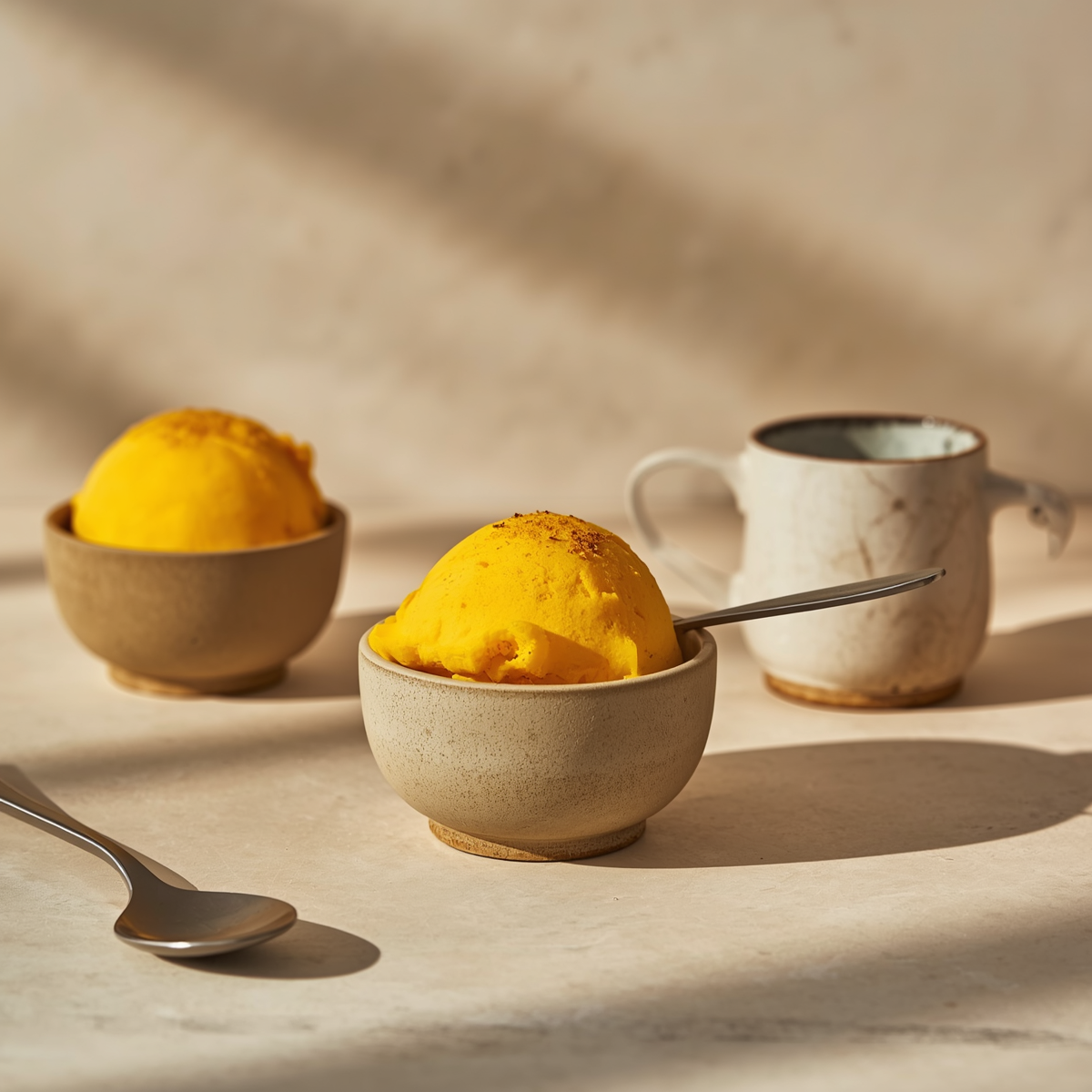 Glace mangue-coco au curcuma bio | Recette facile