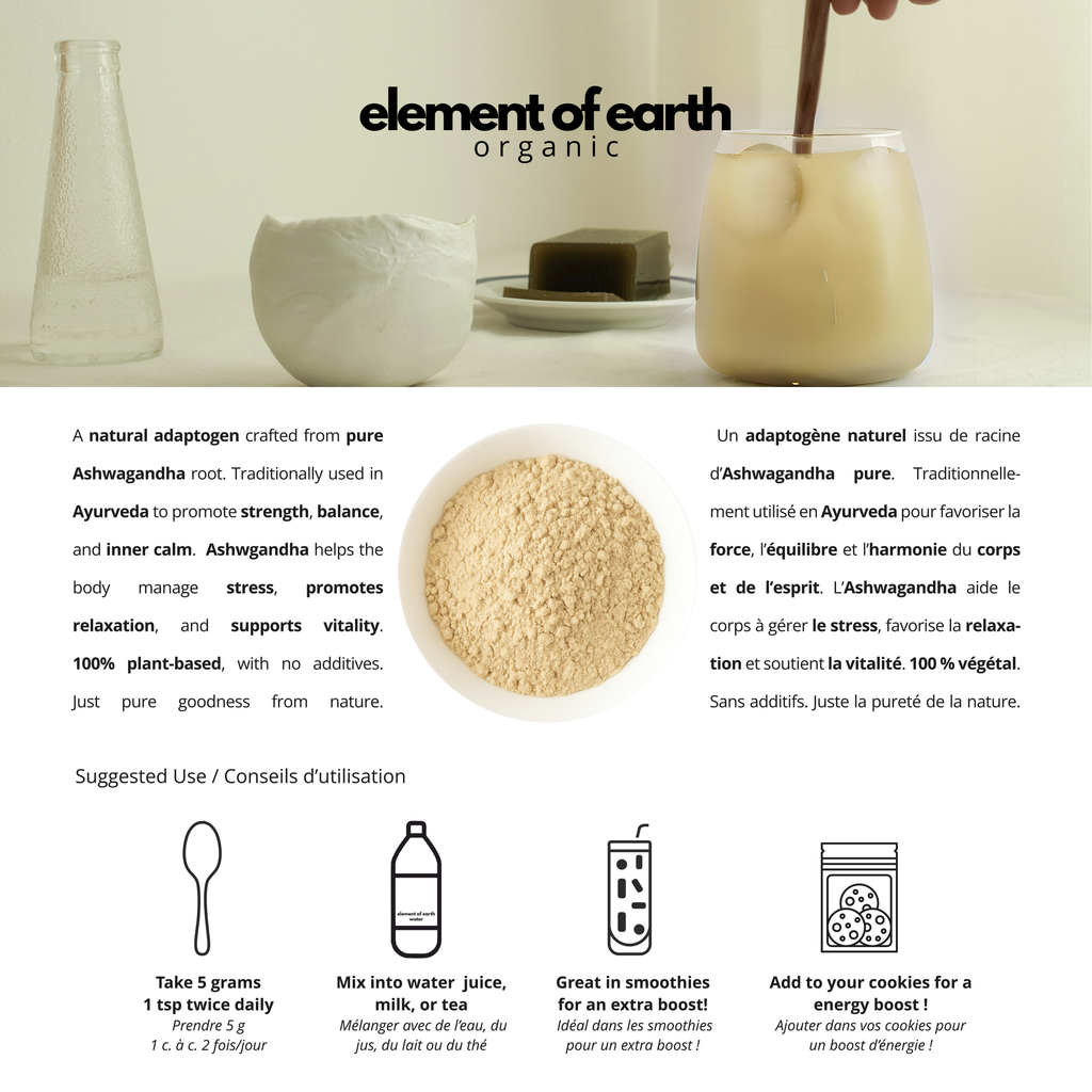 Ashwagandha bio certifié agriculture biologique - Origine Inde